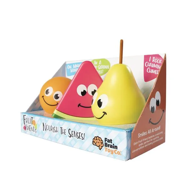 Игровой набор Fat Brain Toys Веселые фрукты разноцветные 27х13х15 см из силикона