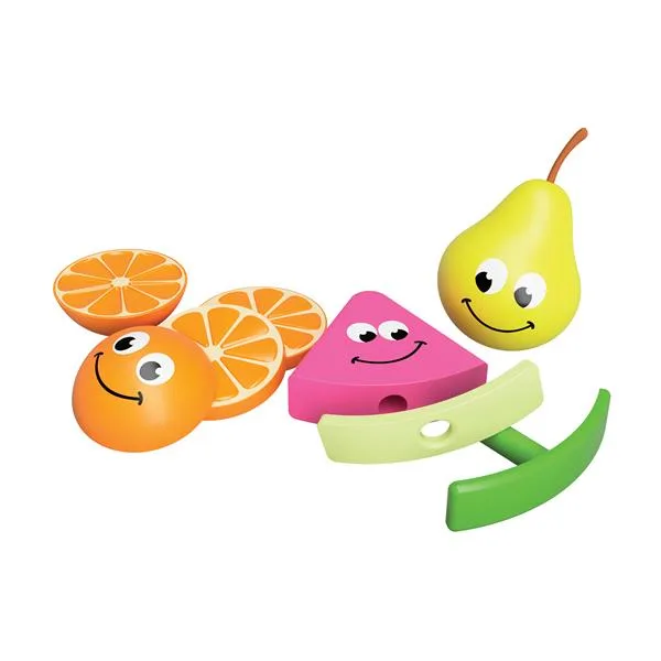 Игровой набор Fat Brain Toys Веселые фрукты разноцветные 27х13х15 см из силикона