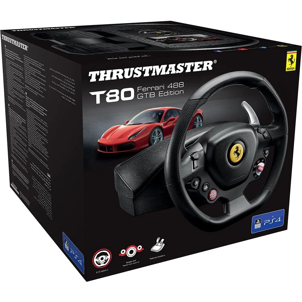 Руль и педали Thrustmaster T80 FERRARI 488 GTB EDITION, PC/PS4/PS3/PS5