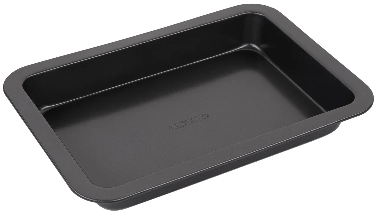 Форма для запікання ARDESTO Gemini, 34.5x24x4.5 см, з вуглецевої сталі, прямокутна, сірого кольору.