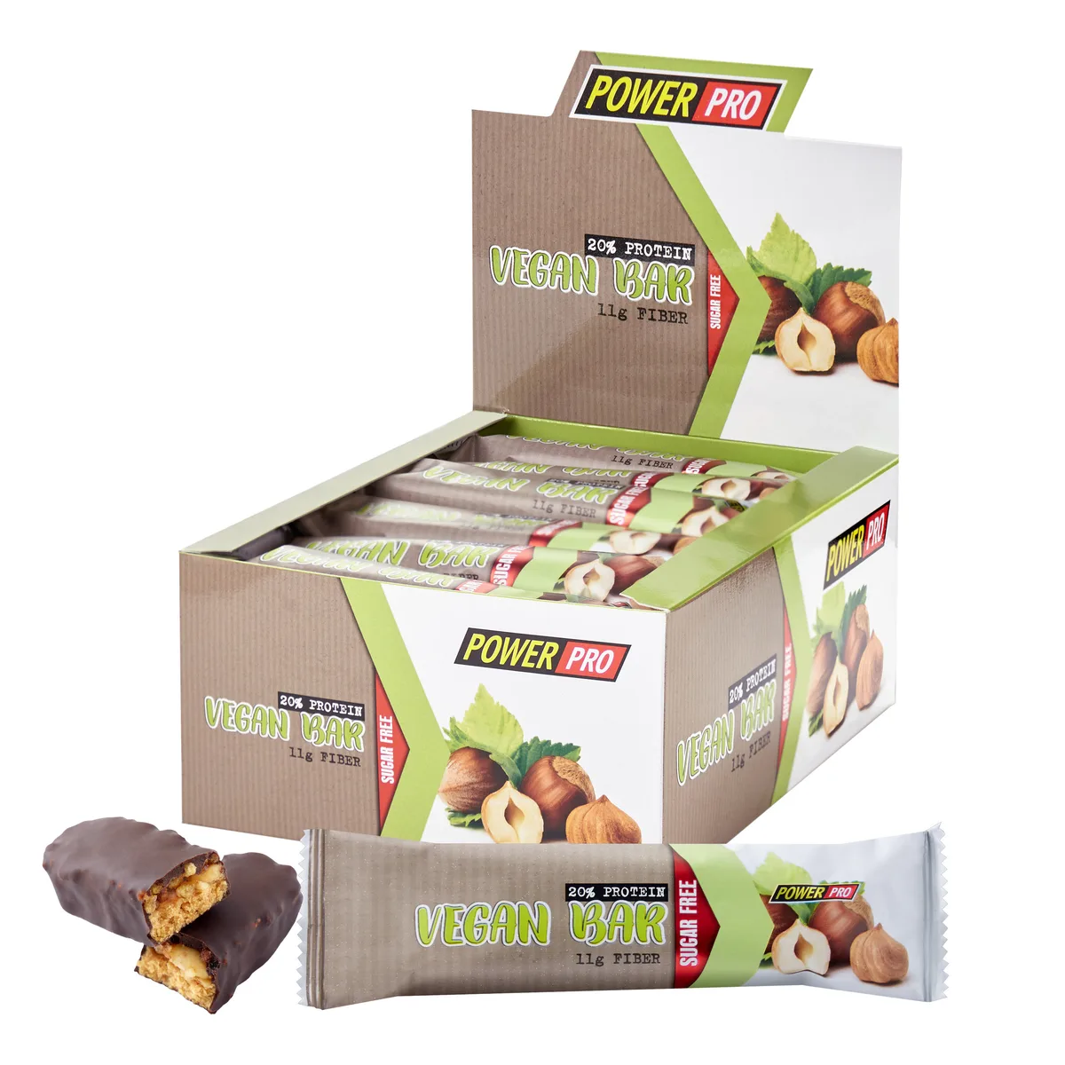 Power Pro Vegan Bar 32% Protein 20x60g Рослинний білок