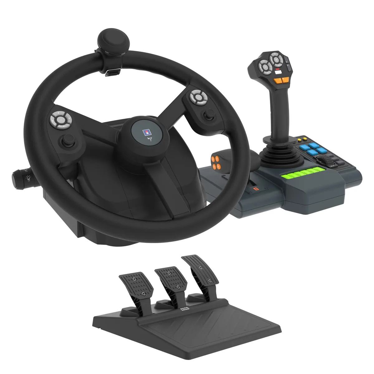 Руль и педали HORI FARMING CONTROL SYSTEM для Farming Simulator на ПК.