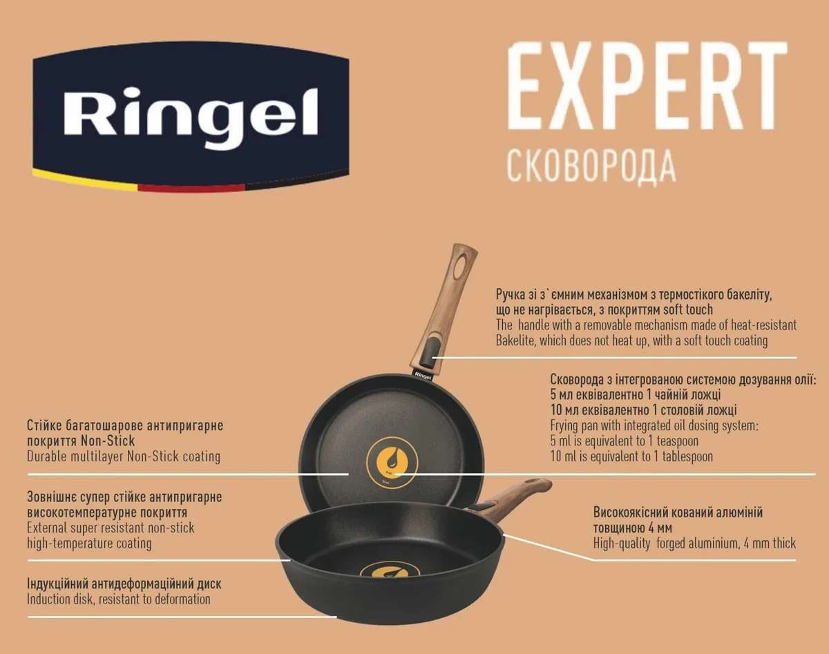 Сковорода RINGEL алюмінієва 28 см чорна