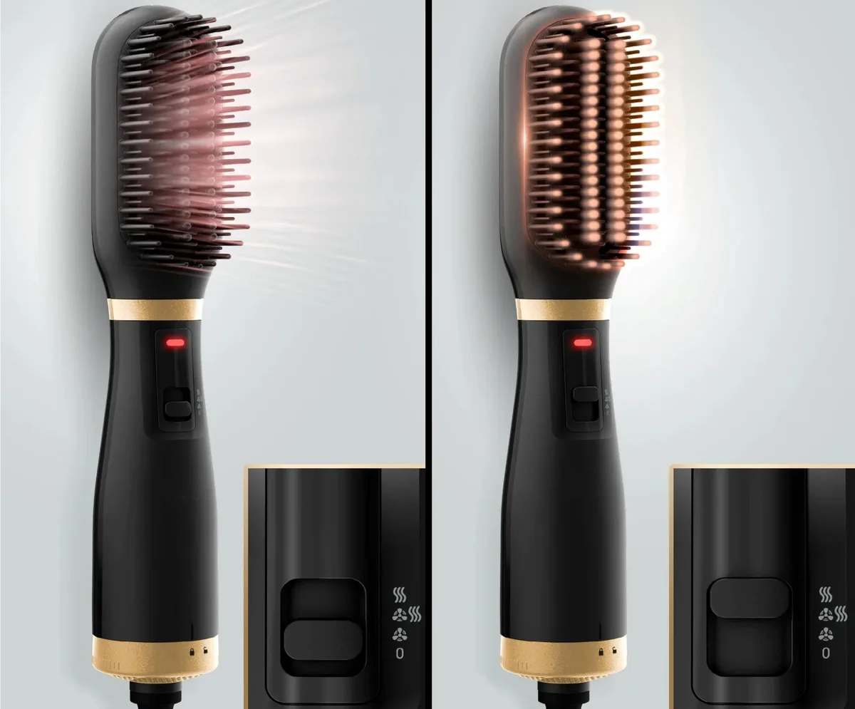 Щітка для випрямлення волосся Rowenta Powerstraight Air, 2 температурних режими (160-200°C), іонізаційна технологія, керамічне пок