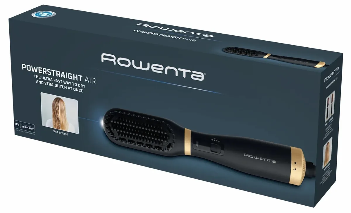 Щітка для випрямлення волосся Rowenta Powerstraight Air, 2 температурних режими (160-200°C), іонізаційна технологія, керамічне пок