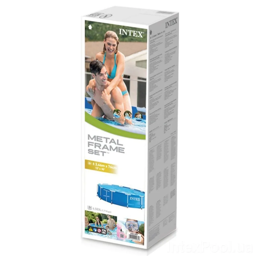 Басейн каркасний Intex ПВХ 366 см Синій