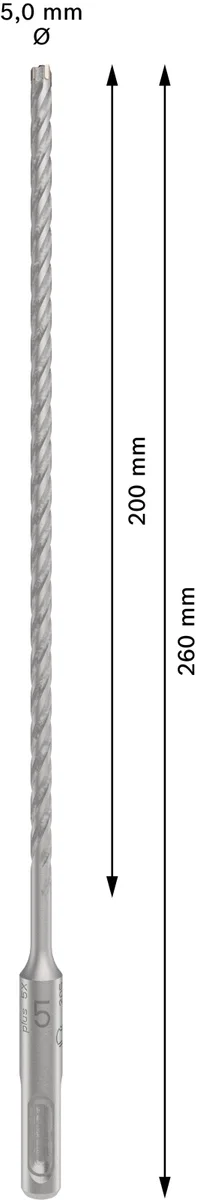 Бур для бетону Bosch Professional SDS-Plus-5X, 5x200x260 мм