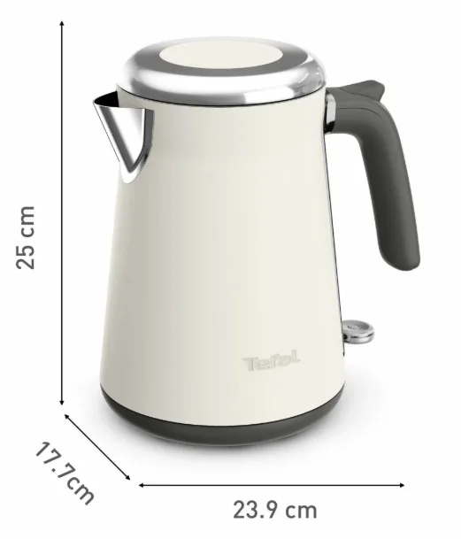Електрочайник Tefal нержавіюча сталь 1,7 л слонова кістка 2400 Вт