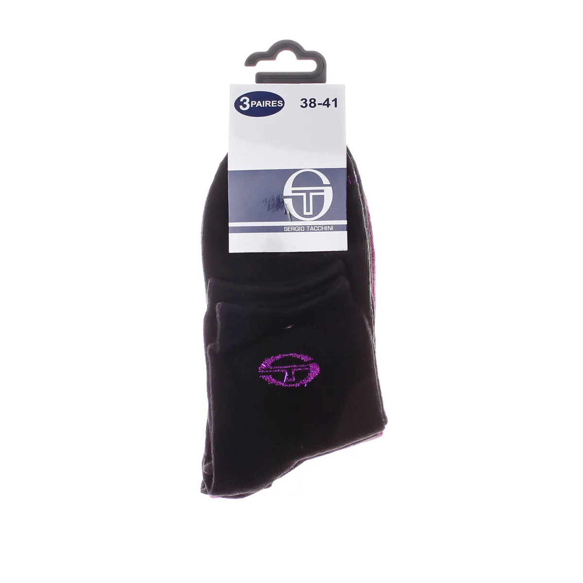 Шкарпетки Sergio Tacchini 3-pack бавовна 35-37 чорний рожевий