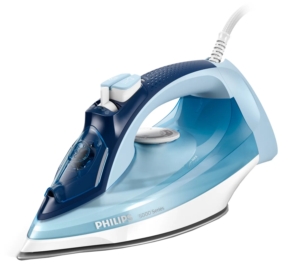 Праска з подачею пари Philips 2400 Вт біла блакитна SteamGlide 320 мл