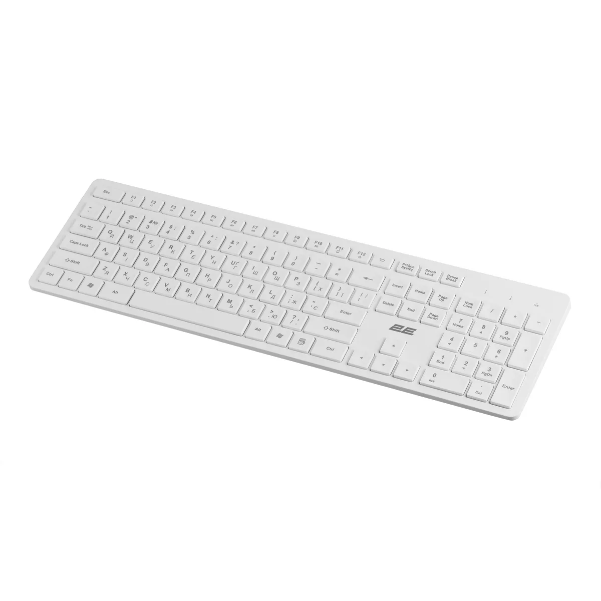 Клавіатура мембранна 2E KS260 106key, WL, EN/UK, білий