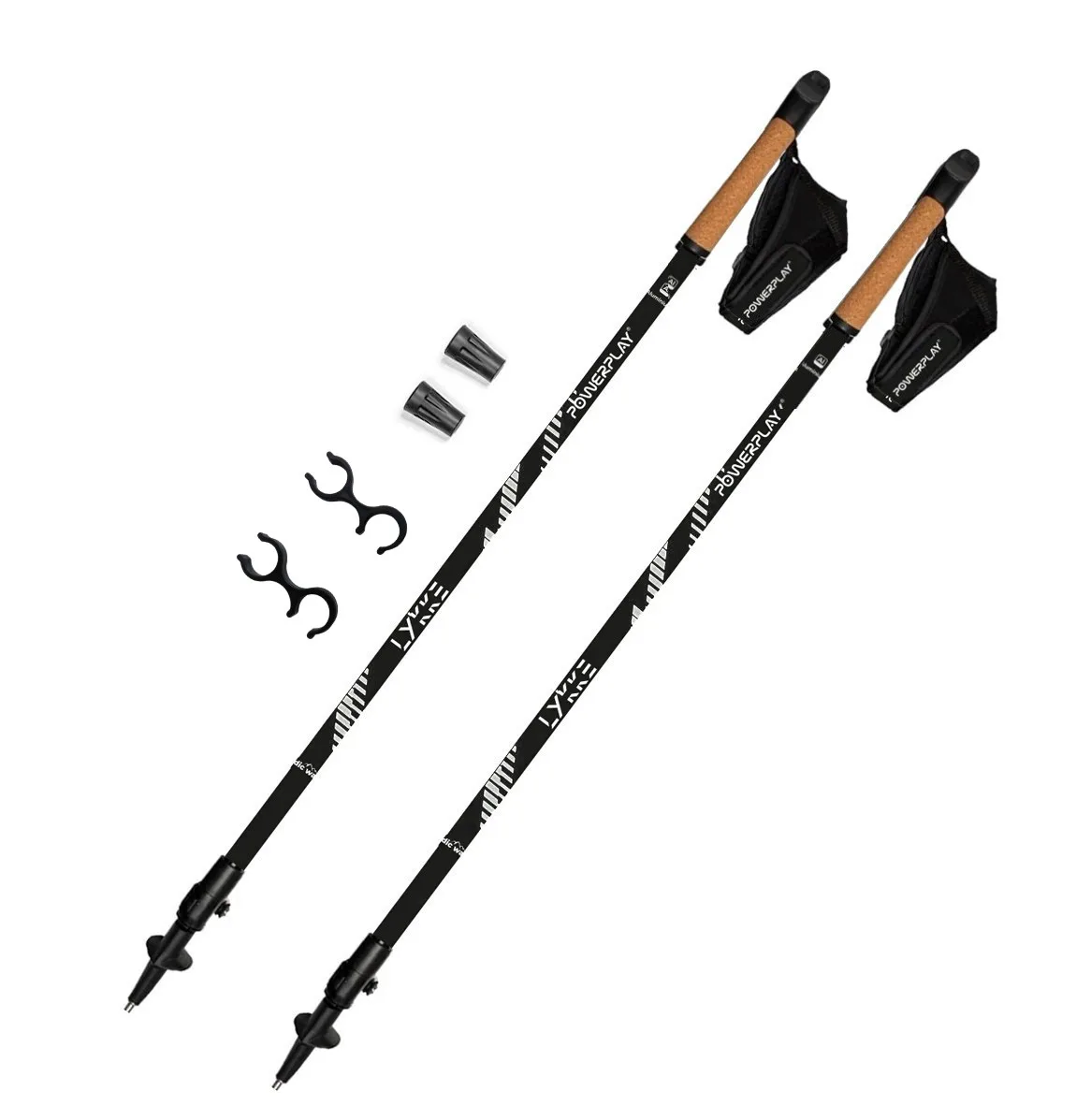 Палиці для скандинавської ходьби Active Point алюміній 80-135 см чорні