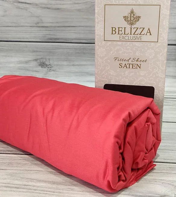 Сатинова простирадло на резинці 180х200 см 100% бавовна жовтогаряче Belizza