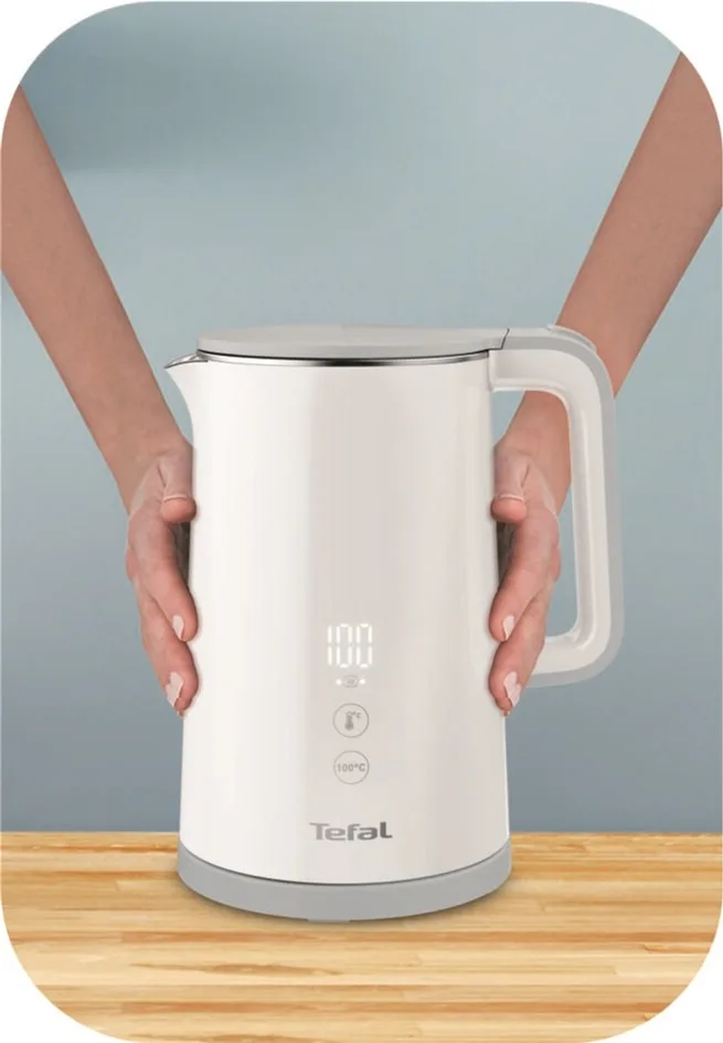 Электрочайник Tefal Sense 17 л с двойными стенками и 5 температурными режимами, черный, Strix