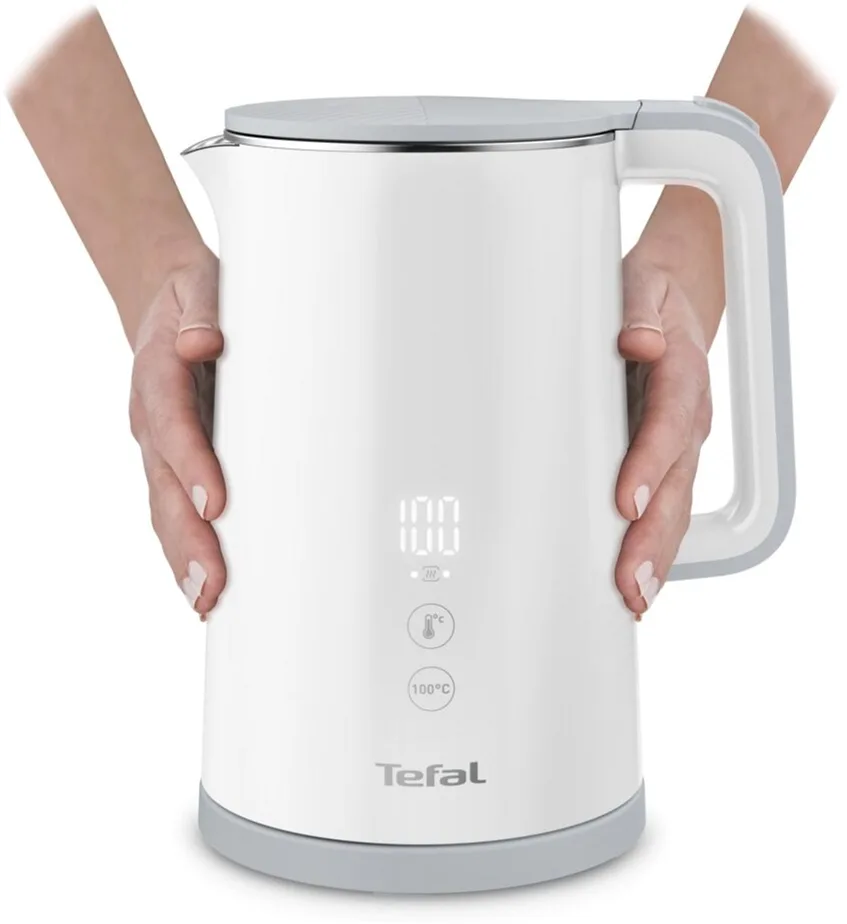 Электрочайник Tefal Sense 17 л с двойными стенками и 5 температурными режимами, черный, Strix