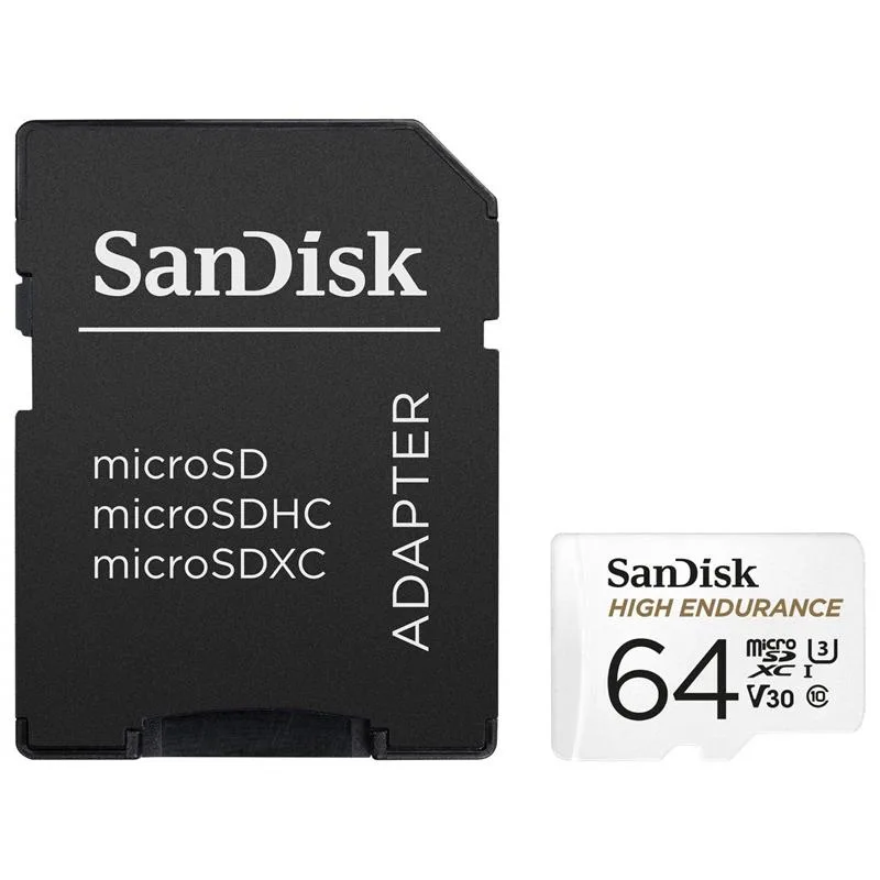 Карта памяти SanDisk microSD 64GB C10 UHS-I U3 V30 R100/W40MB/s High Endurance