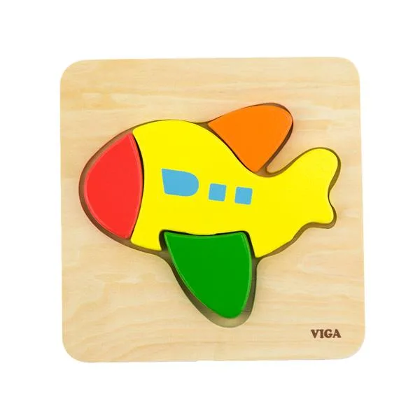 Дерев'яний мініпазл Viga Toys 17х2х15 см різнокольоровий