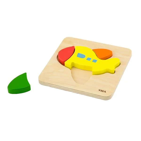 Дерев'яний мініпазл Viga Toys 17х2х15 см різнокольоровий