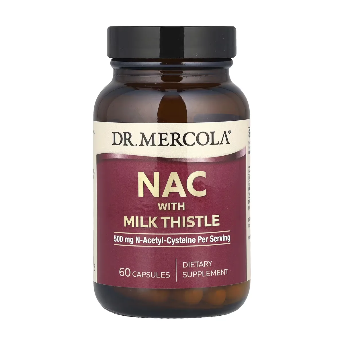 NAC з расторопшею Dr. Mercola 60 капсул для здоров'я печінки та детоксикації