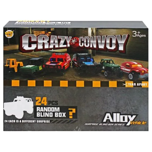 Набір металевих машинок Crazy Convoy 24 шт. для гри та колекціонування від 3 років