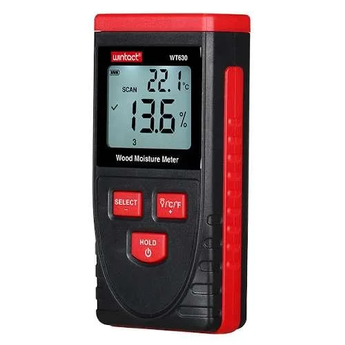 Вологомір безконтактний WINTACT WT630 0,5-79,5% для деревини цегли 63,6х31х125,8 мм