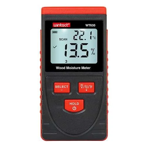 Вологомір безконтактний WINTACT WT630 0,5-79,5% для деревини цегли 63,6х31х125,8 мм