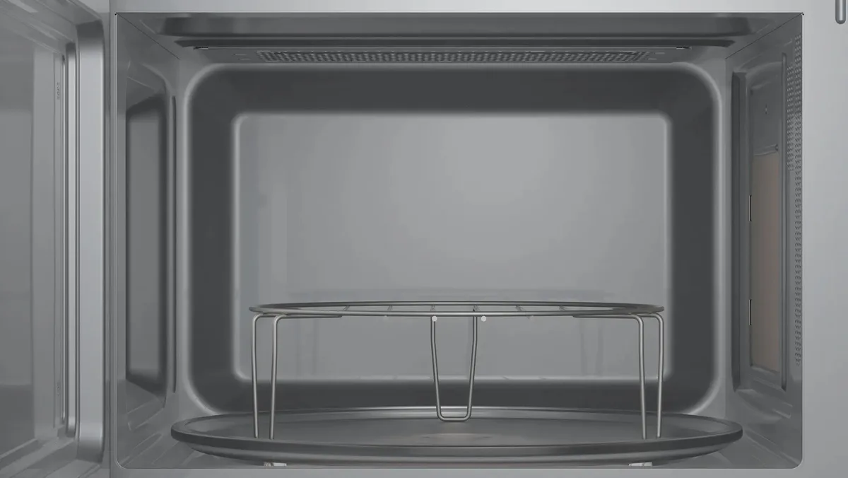 Встроенная микроволновка Bosch, 20 л, электронное управление, 800 Вт, дисплей, черный из нержавеющей стали