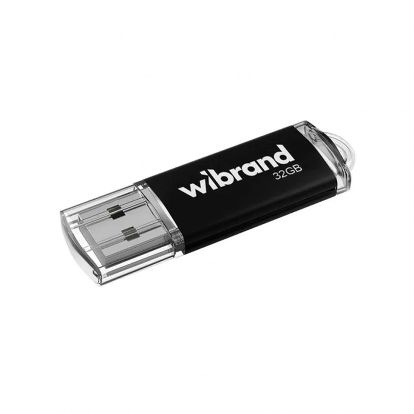 Флеш-пам'ять USB Wibrand 32Гб пластик чорна USB 2.0 з кришкою