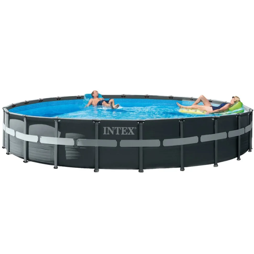 Каркасний басейн Intex ПВХ 732х132 см Сірий 47241 л