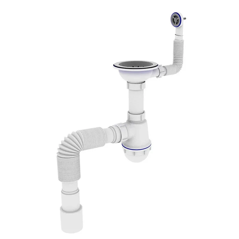 Сифон для кухні Zerix поліпропілен 3 1/2"x40 білий з переливом