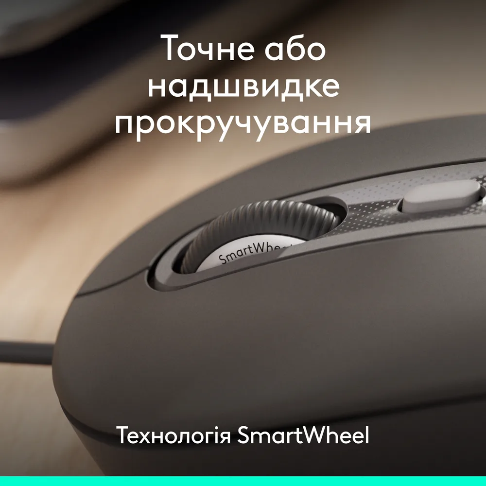 Клавіатура та миша Logitech дротові USB-C сірі