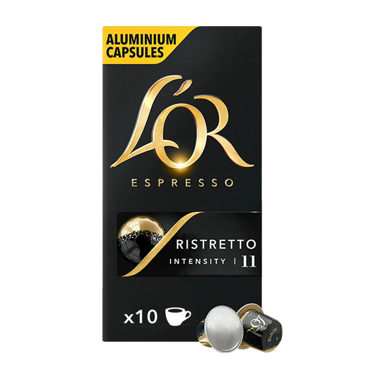 Кава L`OR капсули, Espresso Ristretto, сорт арабіка, 10 штук, сумісні з Nespresso.