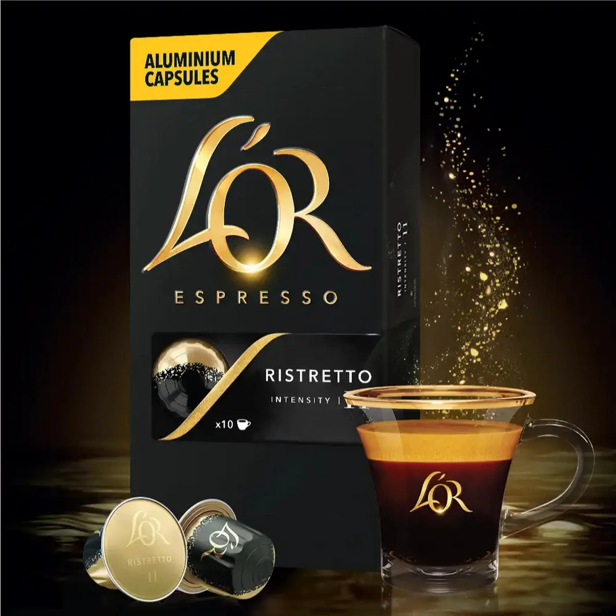 Кава L`OR капсули, Espresso Ristretto, сорт арабіка, 10 штук, сумісні з Nespresso.