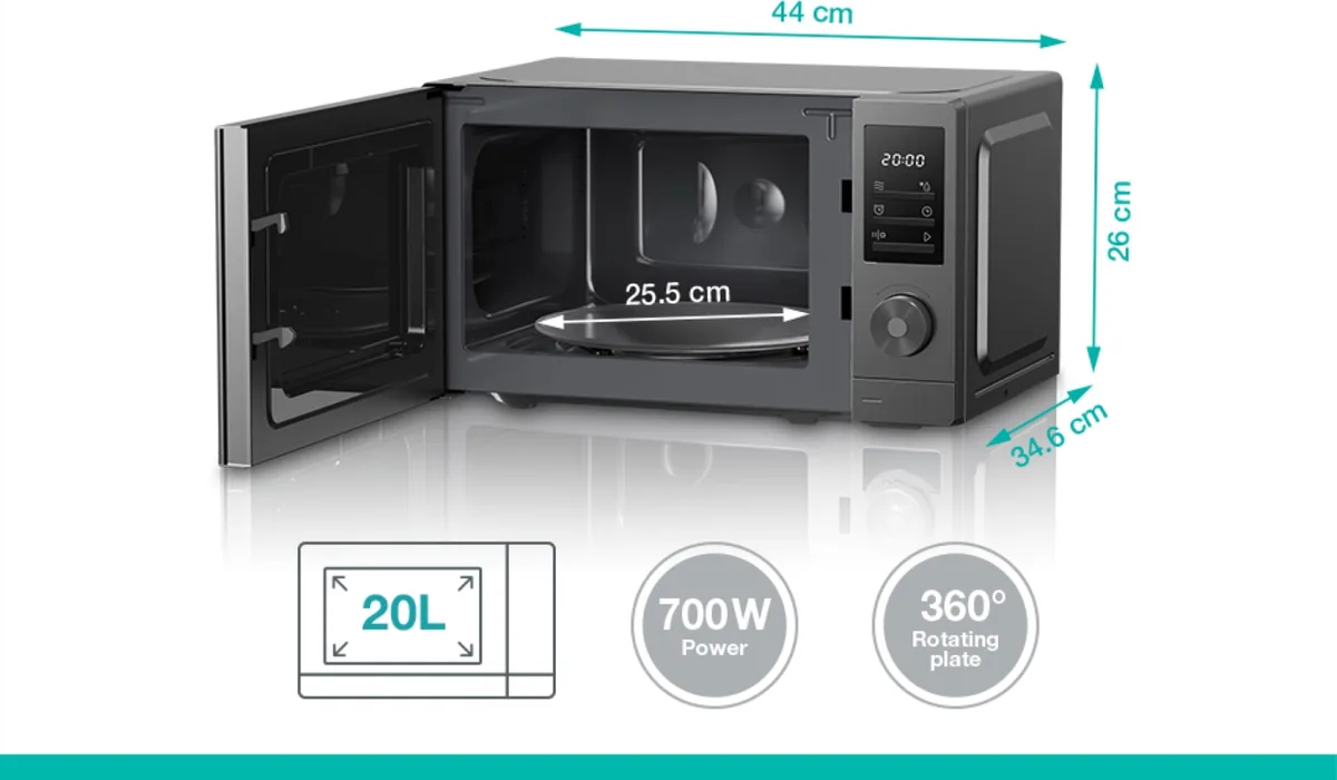 Мікрохвильова піч Gorenje, 20л, електр. керув., 700Вт, дисплей, нерж