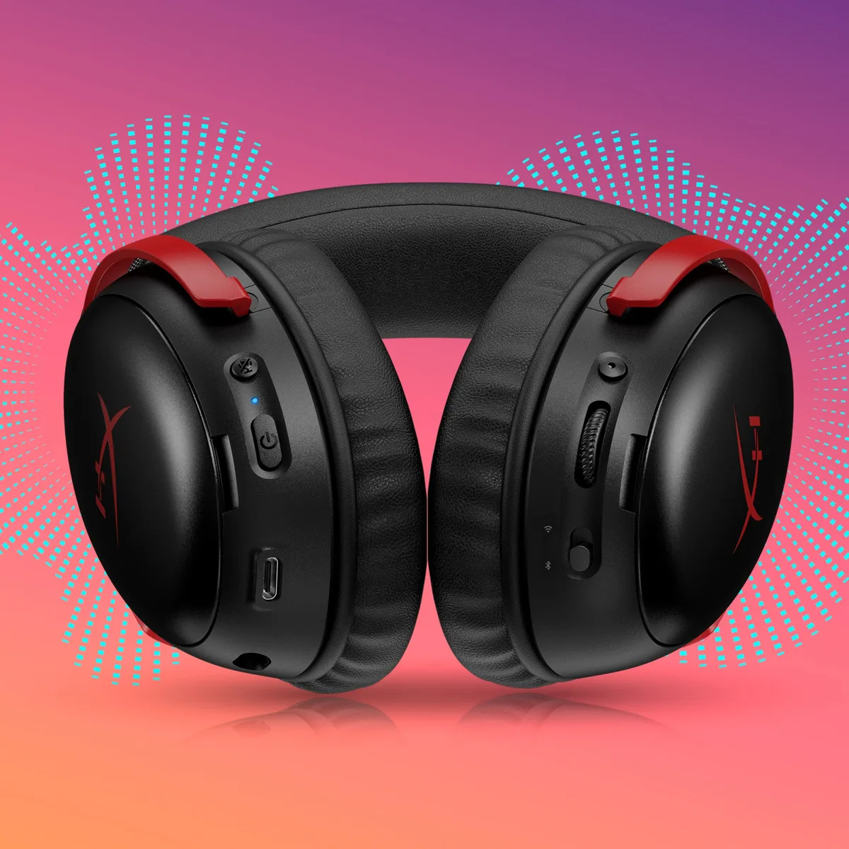Гарнітура ігрова HyperX Cloud III S, WL/USB-A/USB-C, чорно-червоний
