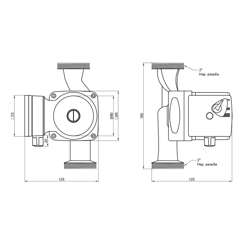Циркуляційний насос LPS 32/60/180 100 Вт 2" Мідь 125х125х180 мм