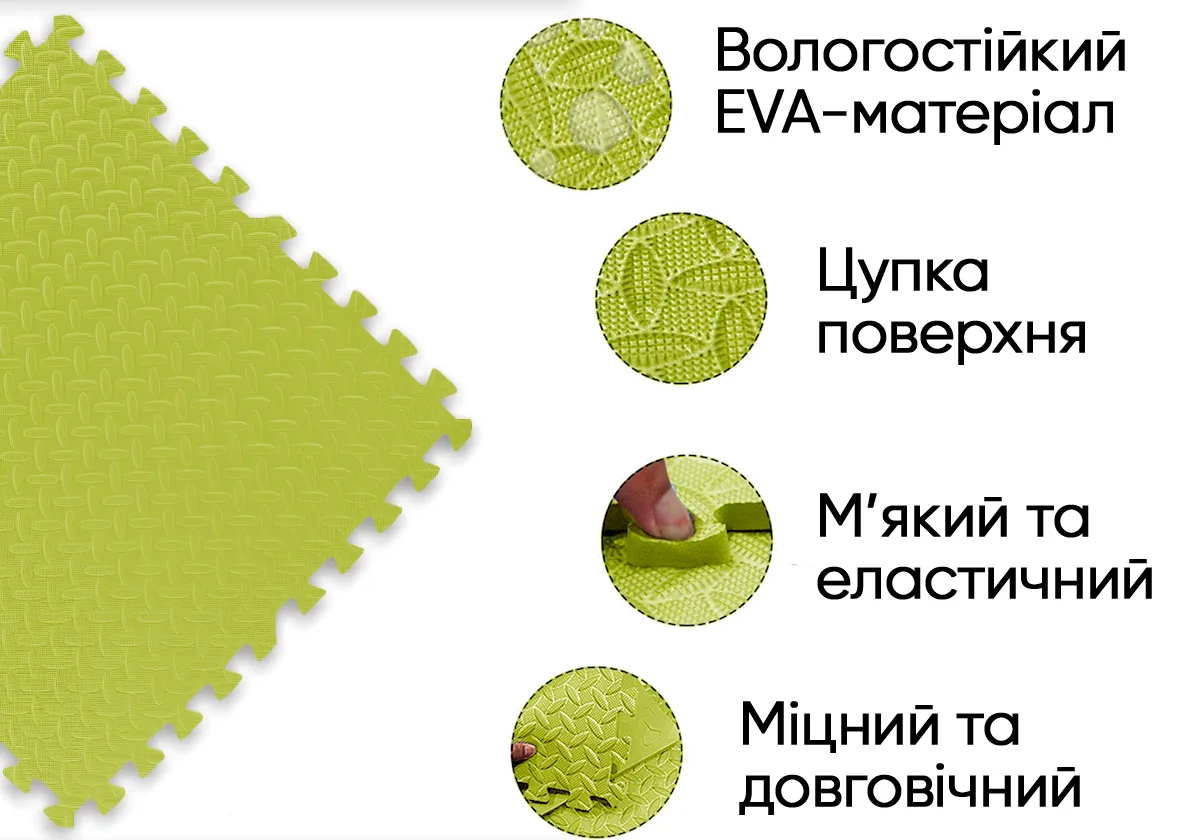 Татамі мат EasyFit EVA 60х60 см жовтий 4 шт