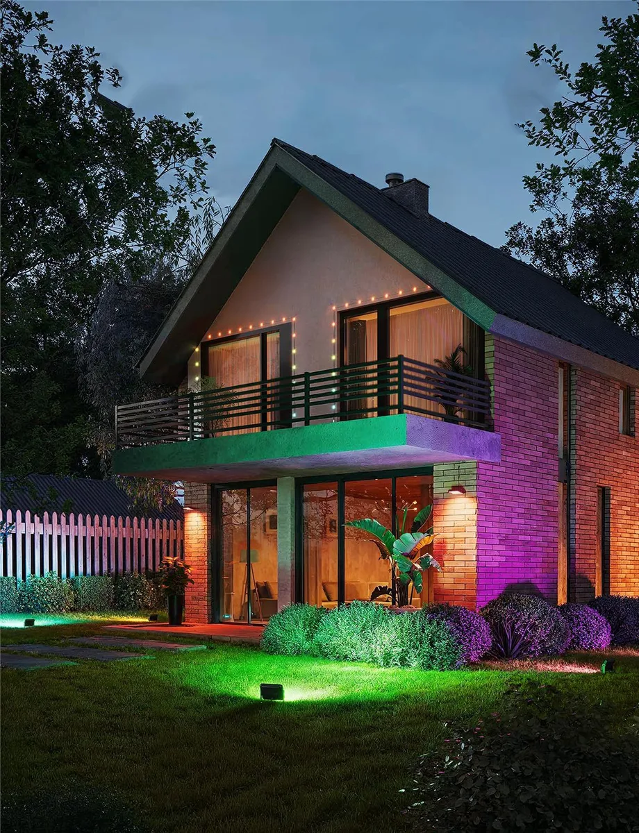 Набір настінних світильників Govee H8057 Outdoor FLood Lights, 4шт, RGBICWW, WI-FI/Bluetooth, чорний