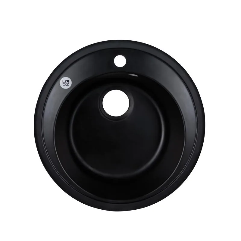 Кухонная мойка Lidz D510 круглая 520х520х220 мм искусственный камень антрацит