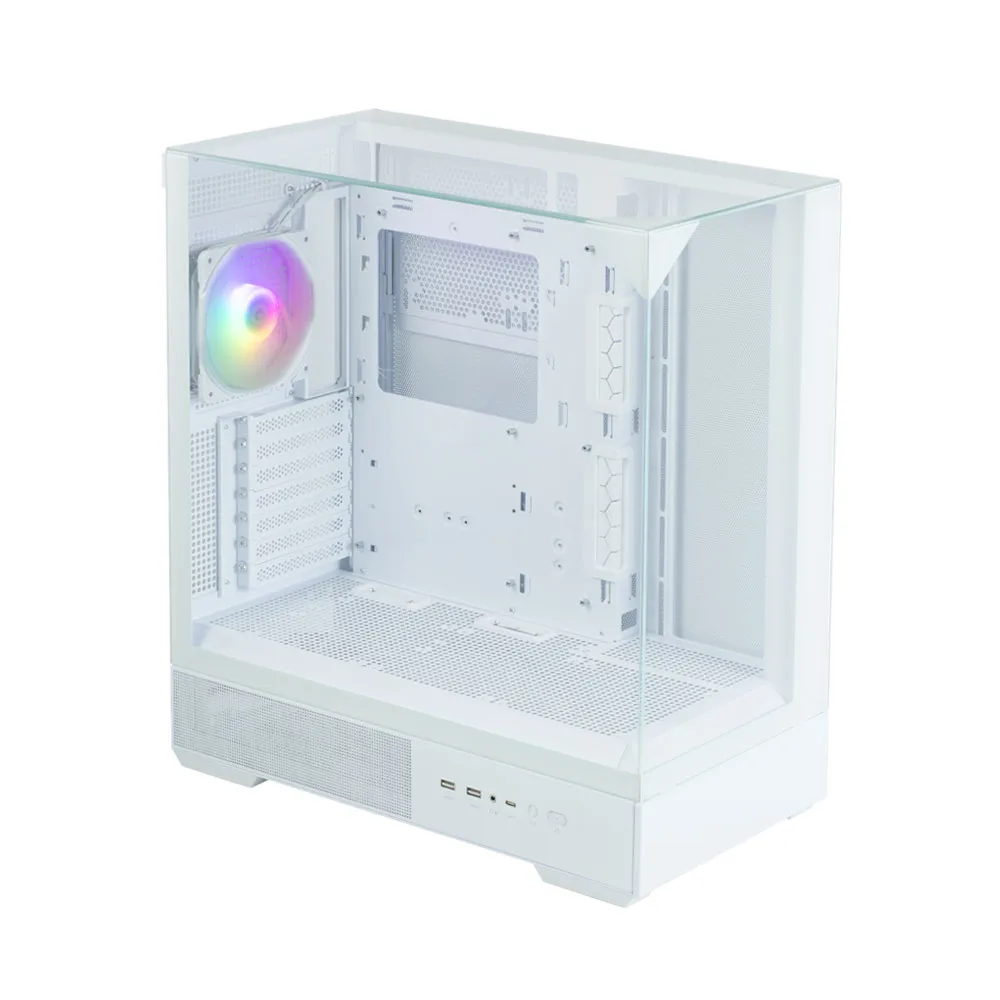 Корпус Zalman P40 Prism без БЖ, 2xUSB3.0, 1xUSBType-C, 1x120мм ARGB, VGA 420мм, LCS ready, TG 3x Panels, ATX, білий