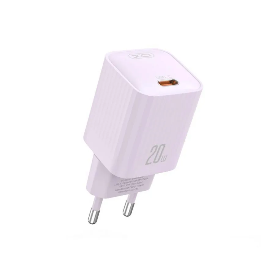 Мережевий зарядний пристрій XO PC 73х32х32 мм Білий 20W Type-C