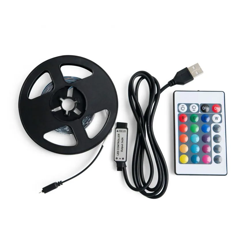 LED стрічка RGB 5V 2м 2835 з пультом управління