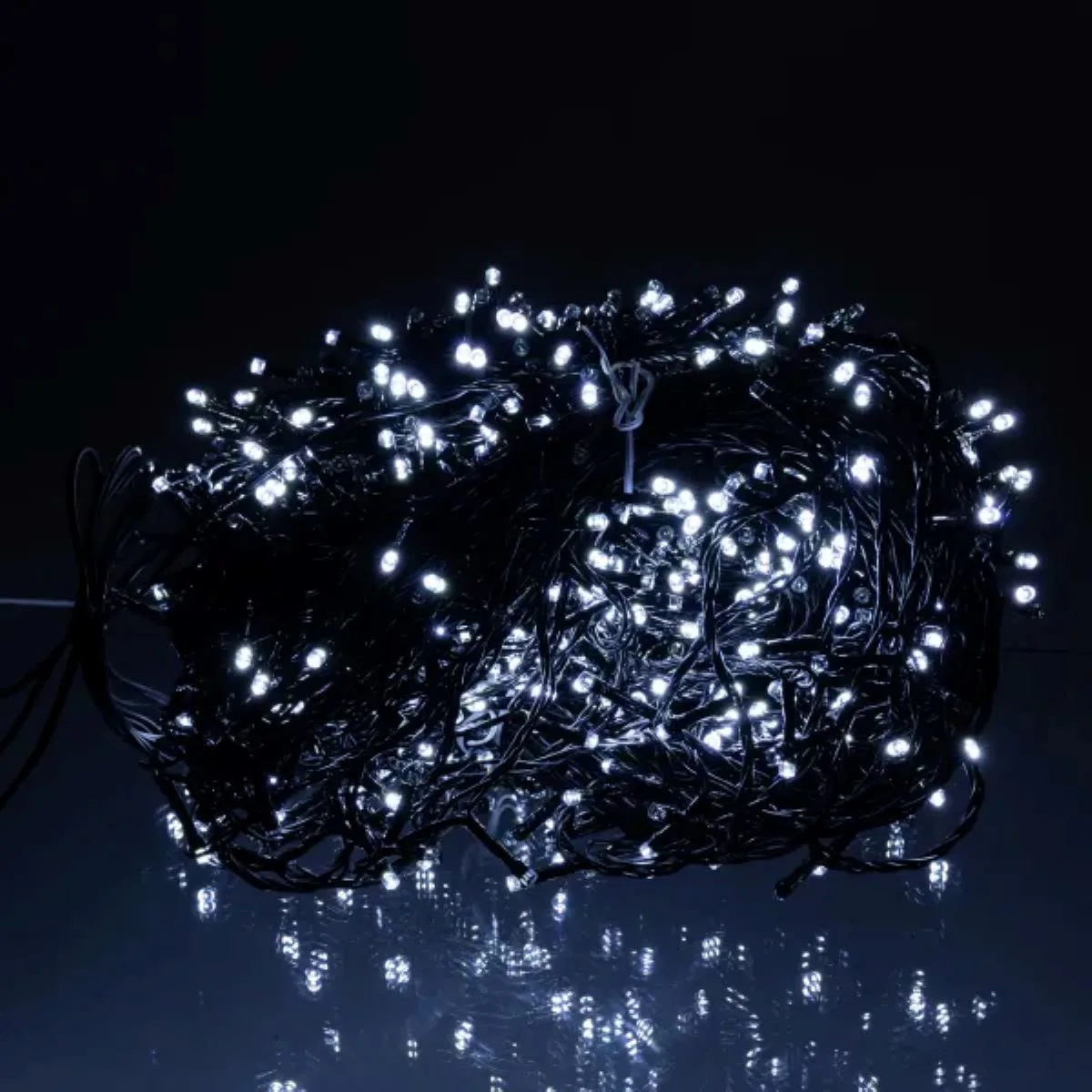 Гірлянда світлодіодна 1000 LED 100 м чорний провід білий світіння