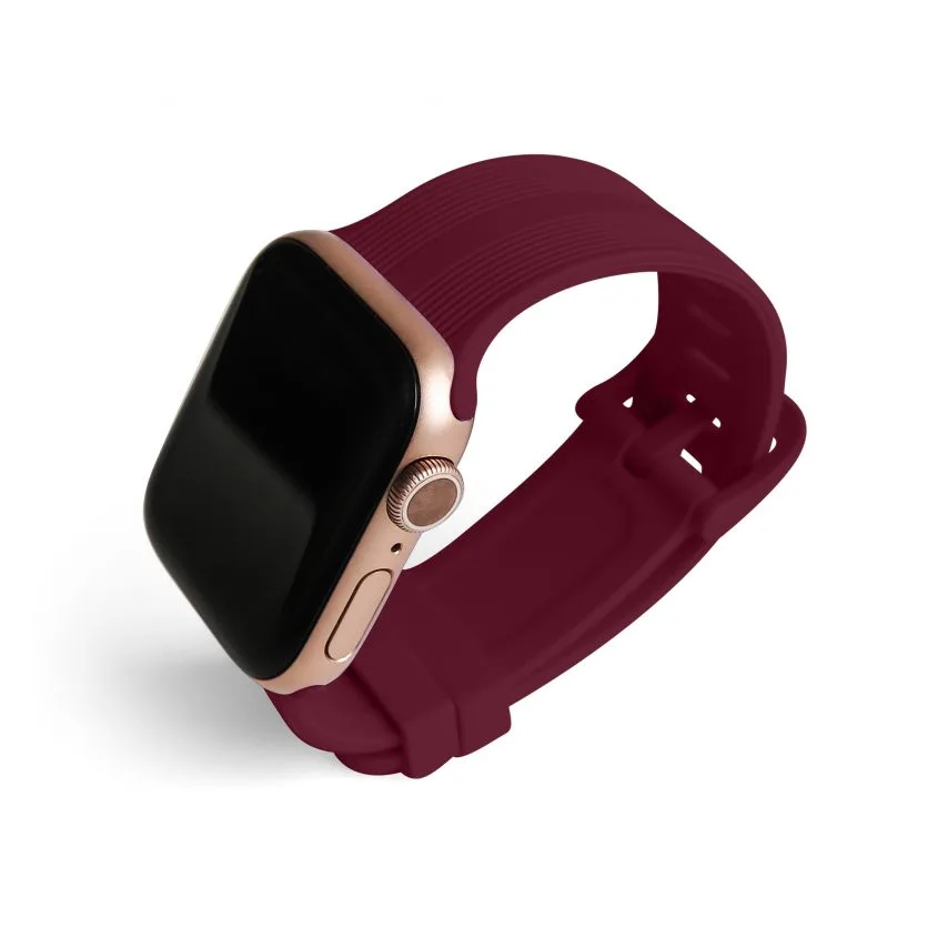 Ремешок Apple Watch силиконовый 42-44мм S/M бордовый