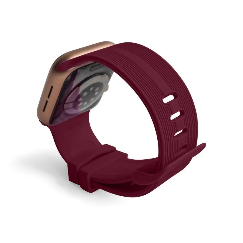 Ремінець Apple Watch силіконовий 42-44мм S/M бордовий
