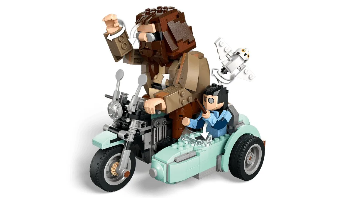 Конструктор LEGO Harry Potter 9+ мотоцикл з фігурками Гаррі та Геґріда