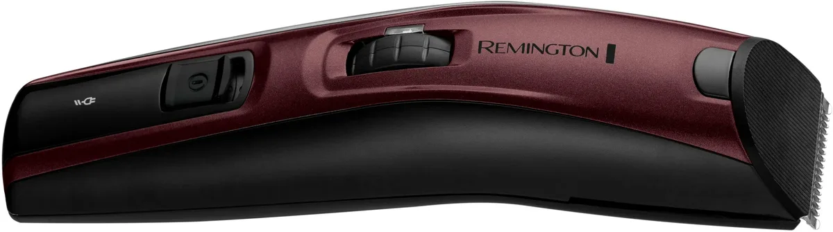 Набір для догляду за бородою та вусами Remington, акумуляторний, з титановим покриттям, бордовий.