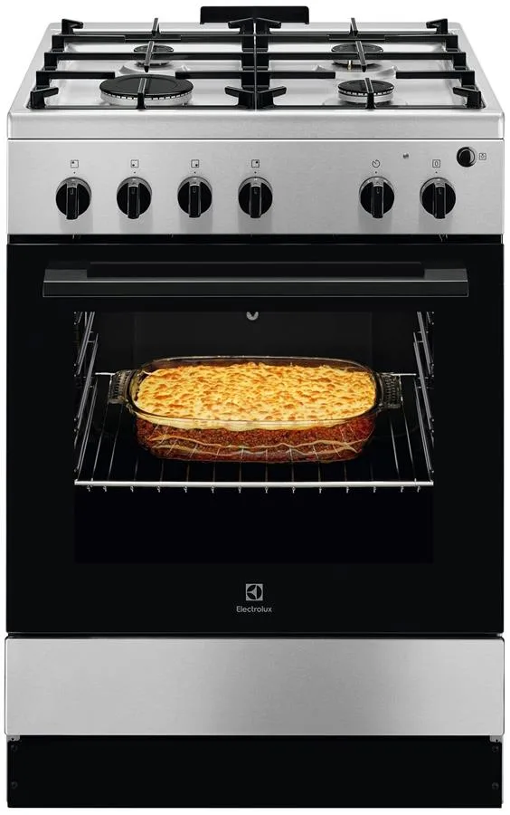Газова плита Electrolux, 59 л, 60x60 см, нержавіюча сталь.