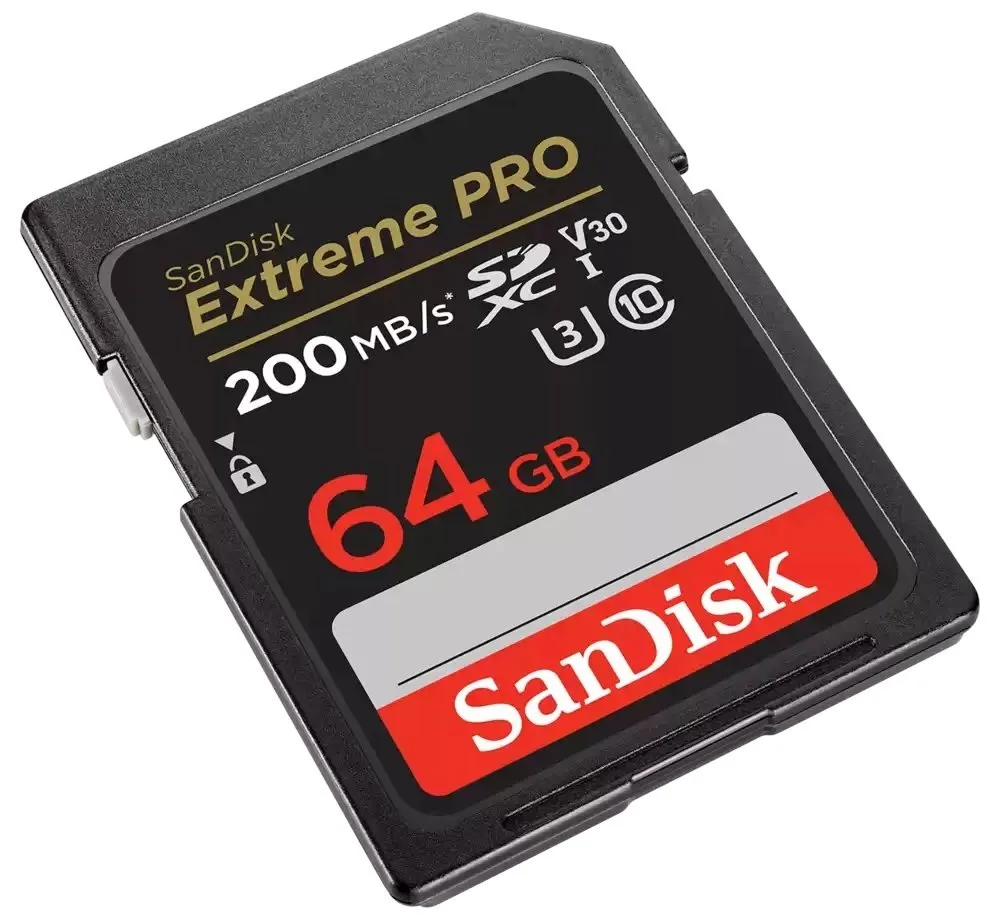 Карта пам'яті SanDisk SD 64 ГБ UHS-I U3 V30 200 МБ/с Чорна