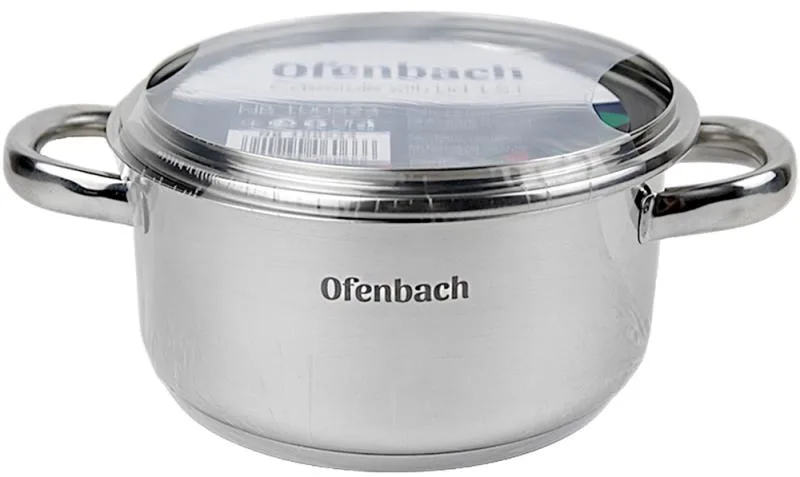 Каструля Ofenbach нержавіюча сталь 1,5 л зі скляною кришкою